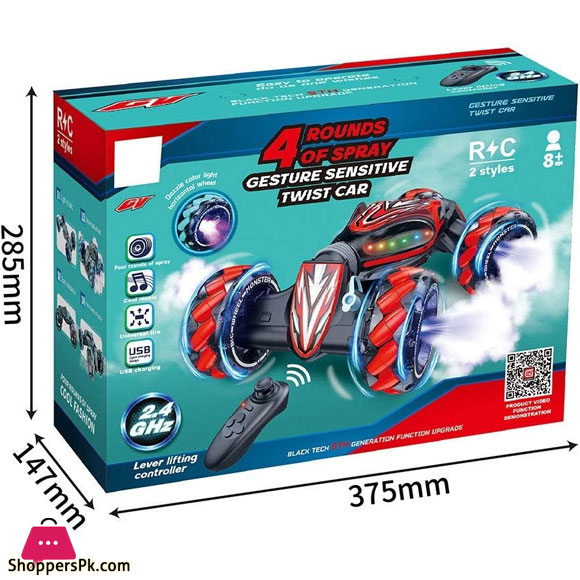 Remote Control Car Spray Drift Twist Drive with Music and Light, 360° Rotation Off-Road Car
