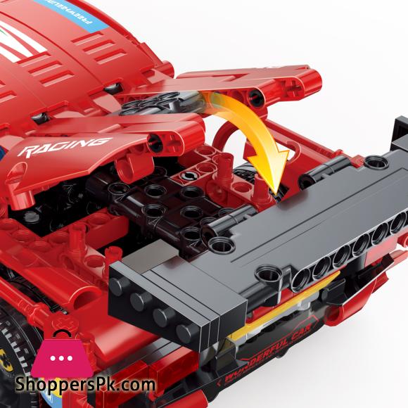 Red Racing Car Building Set - 642-Piece Collectible Sports Car Construction Kit - Perfect Back to School Toy for Boys