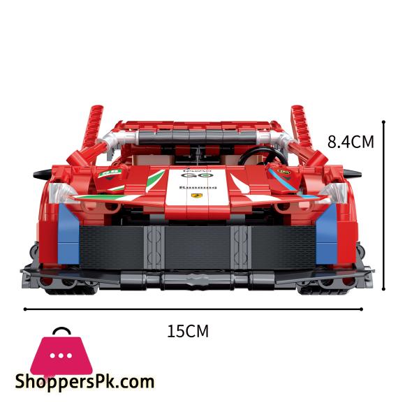 Red Racing Car Building Set - 642-Piece Collectible Sports Car Construction Kit - Perfect Back to School Toy for Boys