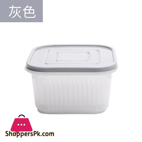 Refrigerator Fruit and Vegetable Storage Box Kitchen Drain Storage Box With Cover