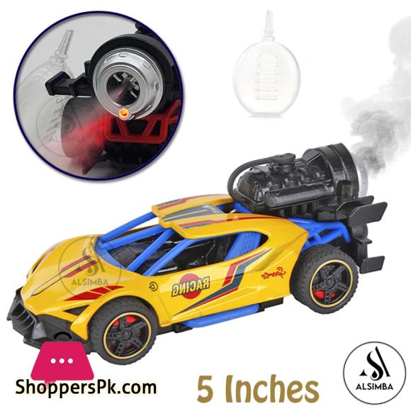 Super Speed Racing Rock Monster Smoke Spray Function Pull Back Diecast Metal Model Car For Kids Size 5 Inches