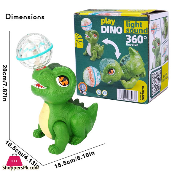 T-Rex Dino Rotating Head Ball 360° Stunt Performing Musical Toy
