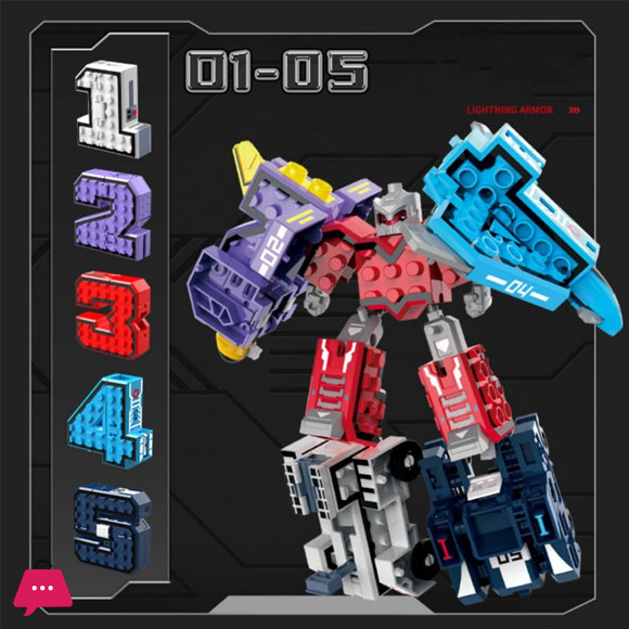 Childrens Digital Transformation Toys Number 0-9 Set Car Ensemble Robot Transformers Puzzle Math Early Education Blocks