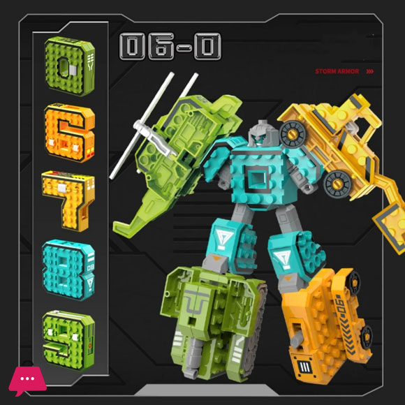 Childrens Digital Transformation Toys Number 0-9 Set Car Ensemble Robot Transformers Puzzle Math Early Education Blocks