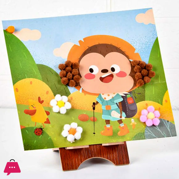 Creative DIY Dotty Colorful Pompom Art Set