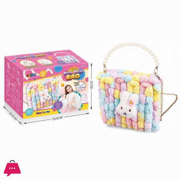 DIY Craft Hand Woven Bag Pom Pom Bag