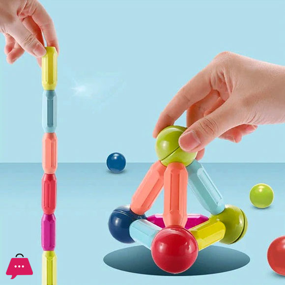 Kido kraze Magnetic Toys Building Blocks - 96 PCS Kids Magnet Balls and Rods Set Block