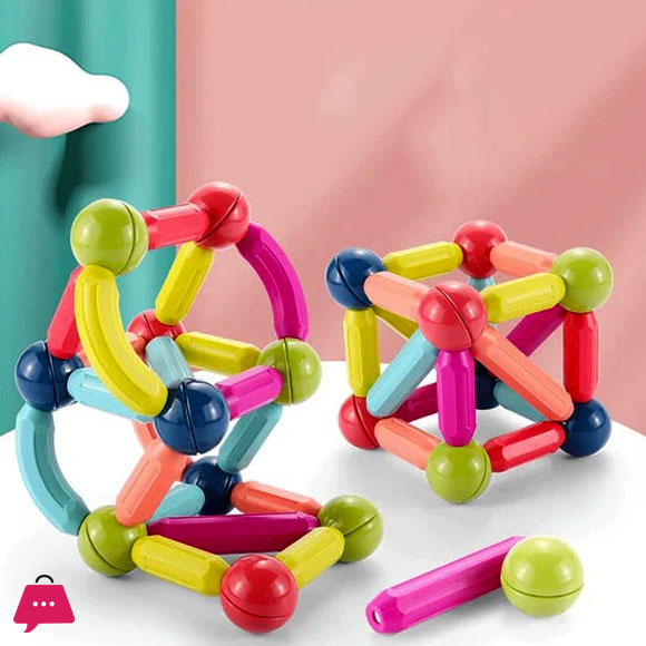 Kido kraze Magnetic Toys Building Blocks - 96 PCS Kids Magnet Balls and Rods Set Block