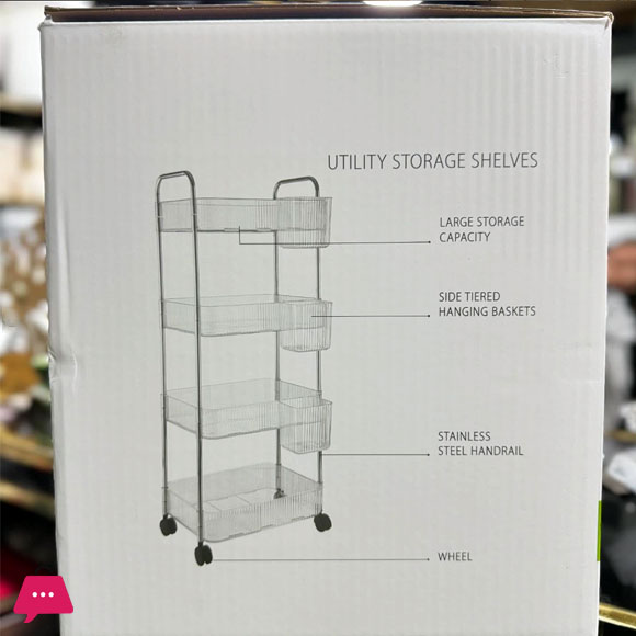 Limon 3 & 4 Tier Clear Acrylic Smart Trolley