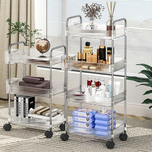 Limon 3 & 4 Tier Clear Acrylic Smart Trolley