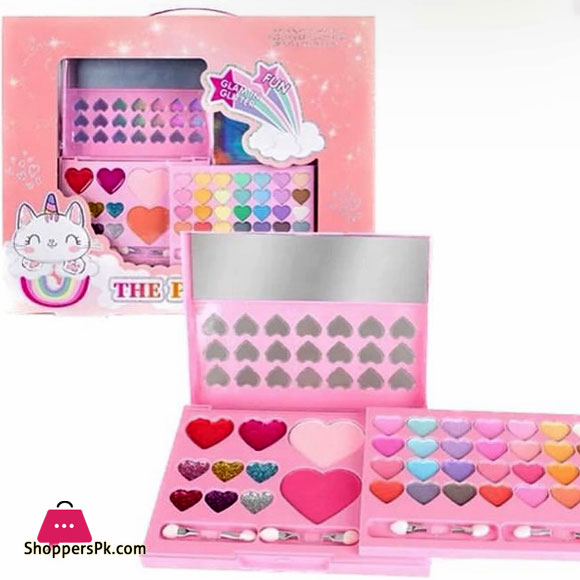 Makeup Set for Kids - Colorful Shadows Glitters Non-Toxic Varnishes and Brushes