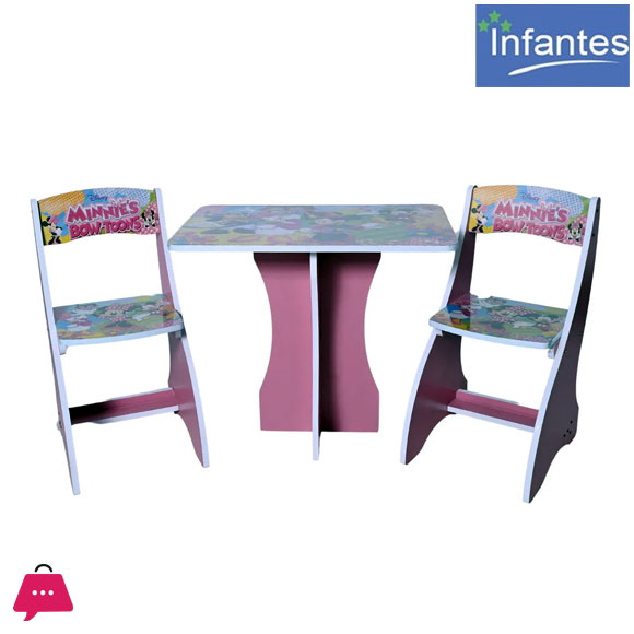 Infantes Kids Portable Study Table & Chair Wood - 2 Chair & Table