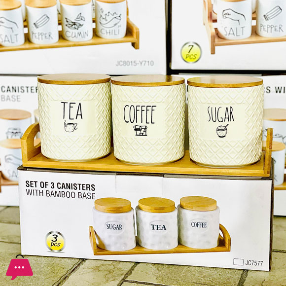 Modern Design Sugar Tea and Coffee Jar Set JC7577