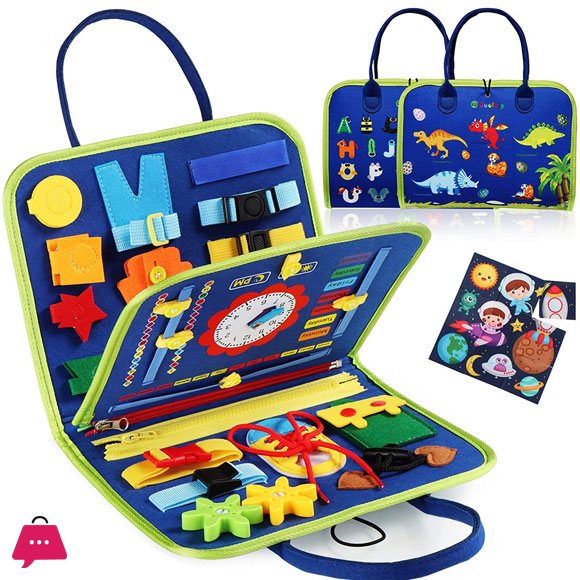Montessori Busy Board Educational Activity Developing Sensory Board Skills Travel Toy
