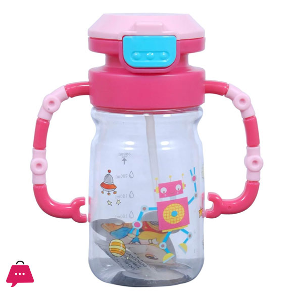 Robot Premium Bubble Sipper 300 ml - Anti Spill Sippy Cup with Straw BPA Free