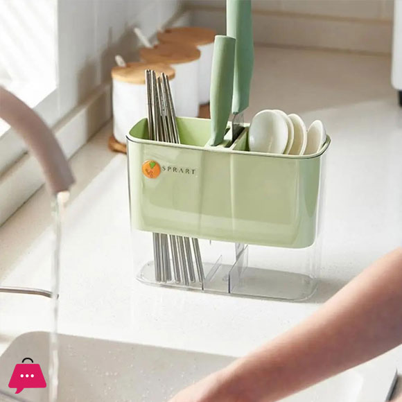 Spoon Holder Utensil Organiser - Dish Rack & Storage Box