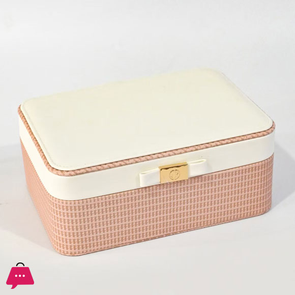 Faux Leather Wood Jewelry Box 1 Pcs