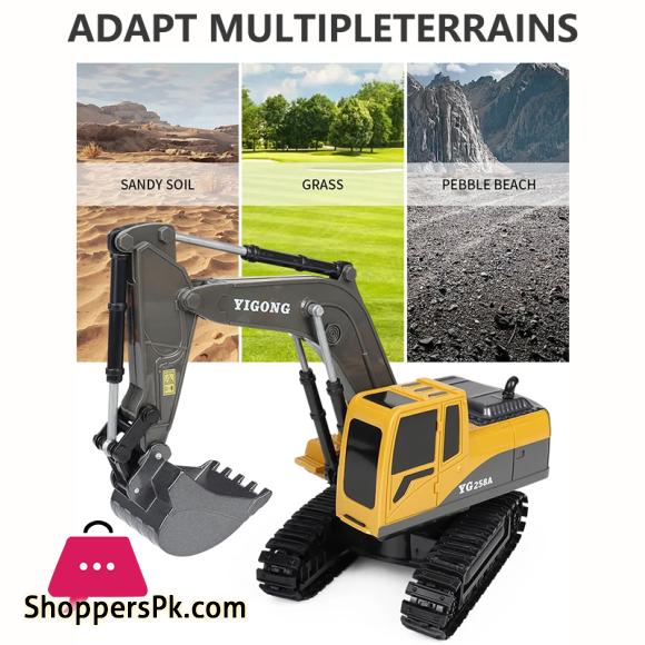 2.4G 6-5CH Remote Control Excavator RC Model Car Toy Professional Alloy Plastic Simulation Construction Vehicle For Kid Gift