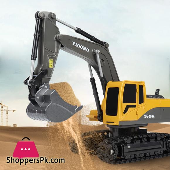 2.4G 6-5CH Remote Control Excavator RC Model Car Toy Professional Alloy Plastic Simulation Construction Vehicle For Kid Gift