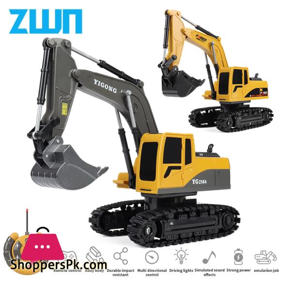 2.4G 6-5CH Remote Control Excavator RC Model Car Toy Professional Alloy Plastic Simulation Construction Vehicle For Kid Gift
