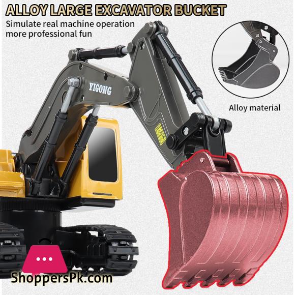2.4G 6-5CH Remote Control Excavator RC Model Car Toy Professional Alloy Plastic Simulation Construction Vehicle For Kid Gift