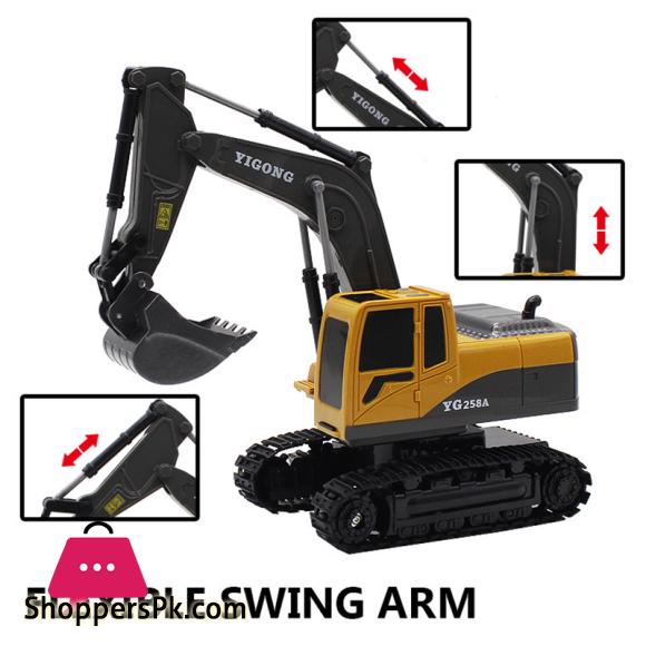 2.4G 6-5CH Remote Control Excavator RC Model Car Toy Professional Alloy Plastic Simulation Construction Vehicle For Kid Gift