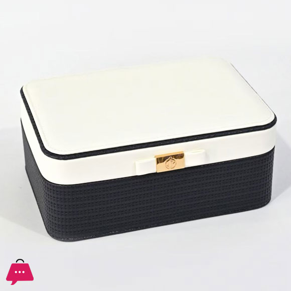 Faux Leather Wood Jewelry Box 1 Pcs