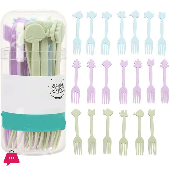 20 Pieces Animal Fruit Forks, Plastic Fruit Pick