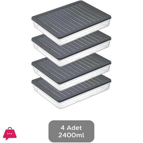 4 Piece Refrigerator Organizer, Multi-Purpose Storage Container