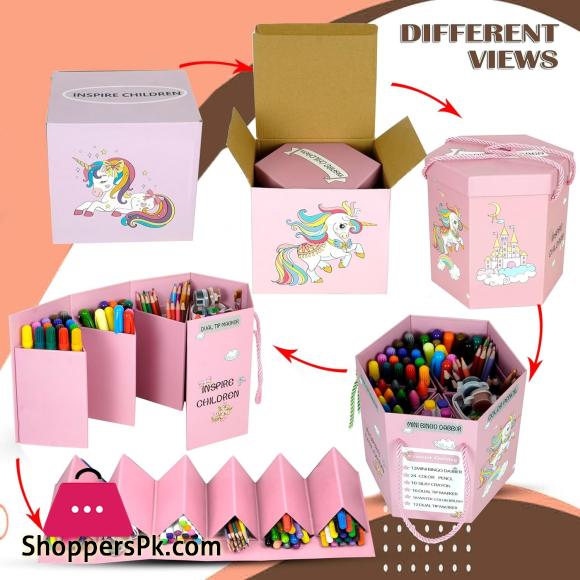 83Pcs Children Deluxe Art Drawing Acrylic Marker, Dazzle Color Stick, Washable Markers, Oil Pastel Color Pencils Set for Kids Case Art and Craft Supplies Drawing and Painting Set
