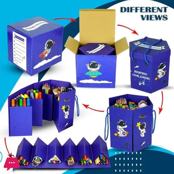 83Pcs Children Deluxe Art Drawing Acrylic Marker, Dazzle Color Stick, Washable Markers, Oil Pastel Color Pencils Set for Kids Case Art and Craft Supplies Drawing and Painting Set