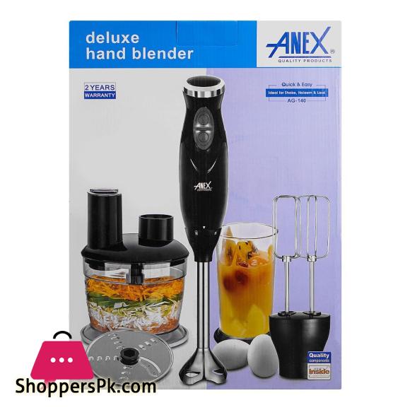 Anex Hand Blender Beater Chopper Black AG-140