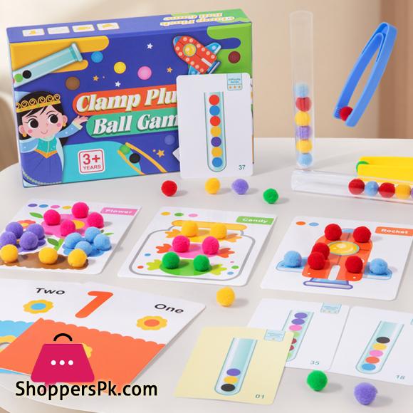 Clamp Plush Ball Montessori Toys for Kids Sensory Sorting Color Quantity Test Tube Matching Game Fine Motor Early Education Toys