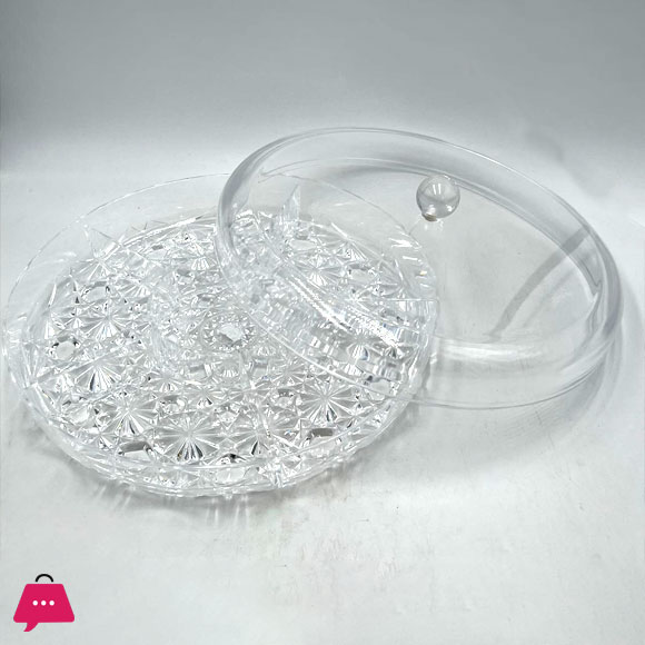 Acrylic Transparent Snack Tray with Lid Used for Dried Fruits Nuts Cookies Snacks