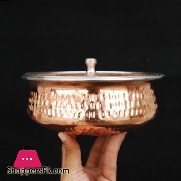 Copper Steel Handi for Serving Hammered Design