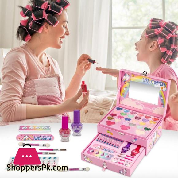 Cosmetics Beauty Make Up Set Kids Princess Play Toy Washable Safe Eyeshadow Nail Polish