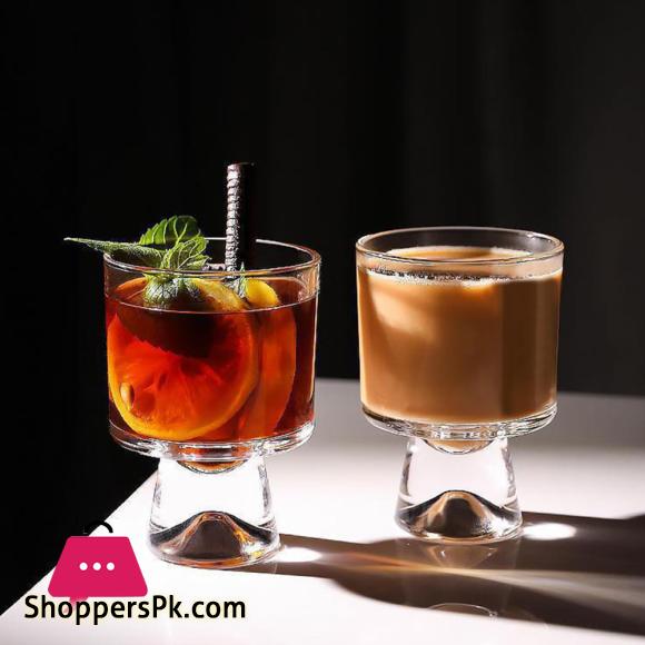 Japanese-style High-Footed Snow Mountain Bottom Glass Coffee Cup Pack of 6