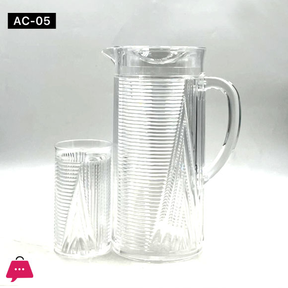 Luxury Pattern Water Pitcher Acrylic Drinking Jugs Water Set