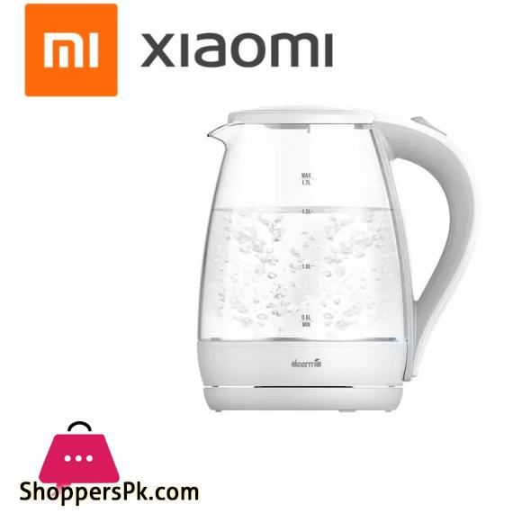 New Xiaomi Deerma Transparent Electric Kettle SH30W 1.7L Capacity 360º rotation Easy To Clean 2200W White