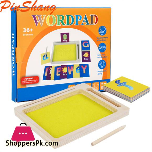 PinShang Kids Wooden Sand Tray With Wood Pen DIY Sand Writing Painting Set Early Educational Toys Gifts For Boys Girls