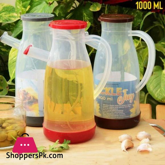 Plastic Oil Jug 1000 ML Liquid Container for Oil with Measuring Scale