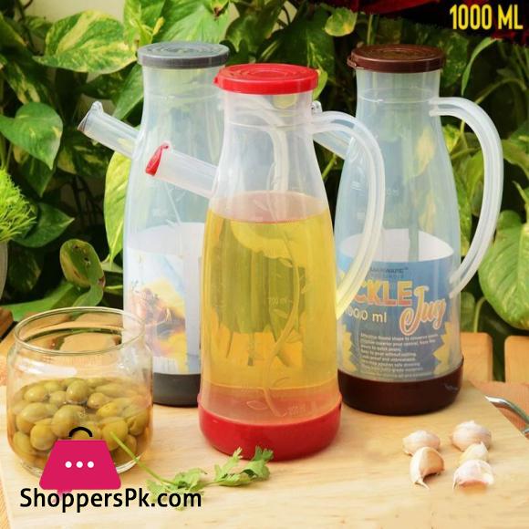 Plastic Oil Jug 1000 ML Liquid Container for Oil with Measuring Scale