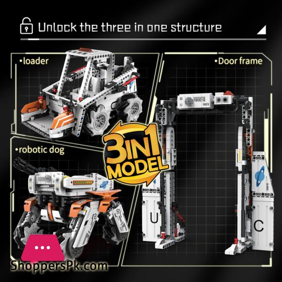 Technical Intelligent Robot Dog Forklift Loader Door frame APP Remote Control Building Blocks Bricks Programming Gift Set