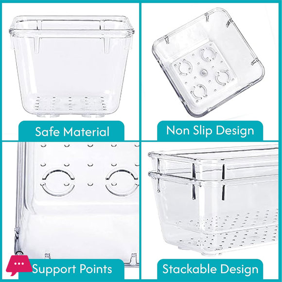 Acrylic Drawer Organizer Set 5 Pcs Versatile Storage for Makeup, Jewelry, Vanity, Bathroom, Bedroom, Office Organizer Kitchen
