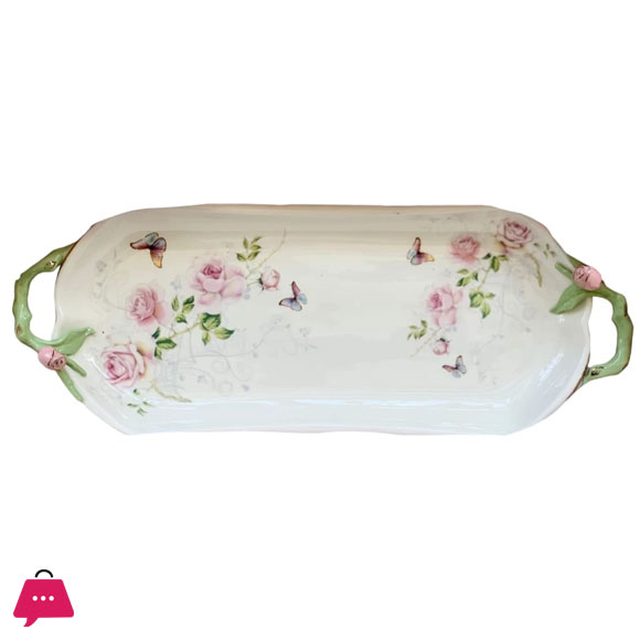 Angela Butterfly Rose Garden Tray with handle