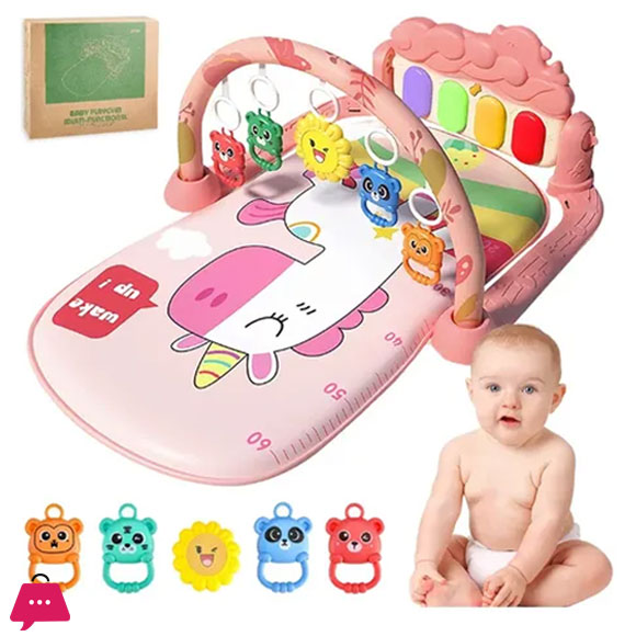 Baby Gym Puzzle Mat Educational Rack Baby Toys Music Play Mat with Piano - JY-12