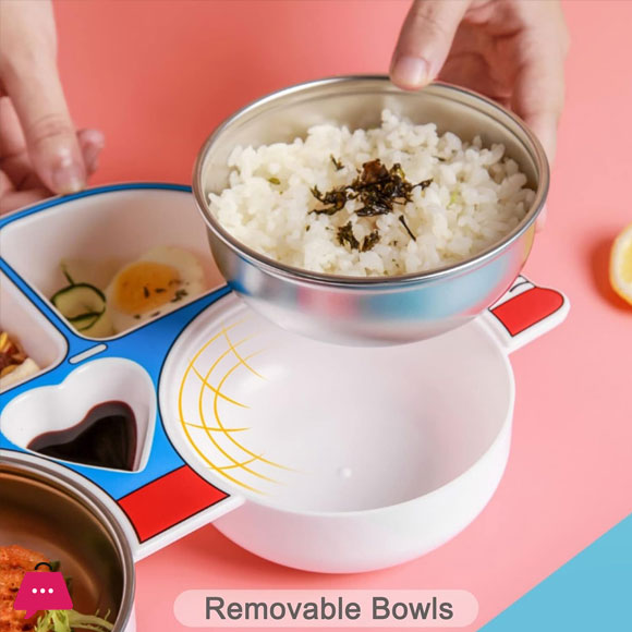 Car-shaped Divided Plate Snack Plate Dinnerware Eating with Spoon Fork