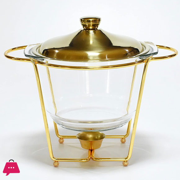 Chafing Dish Stainless Steel Chafer Dish Set With Glass 4 Liter