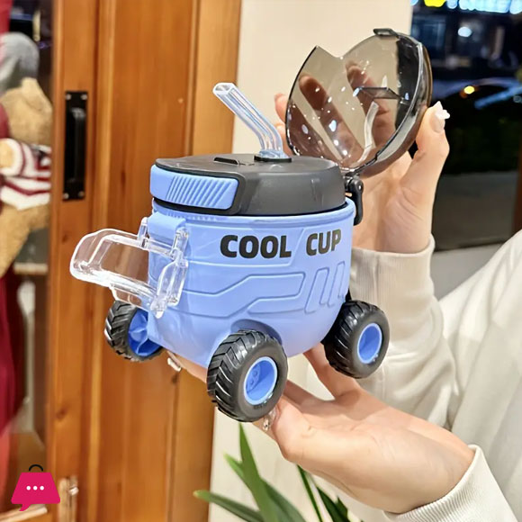 Cool Cartoon Mars for RoveR Water Cup with Straw - Portable Durable Polycarbonate Plastic Fun Design
