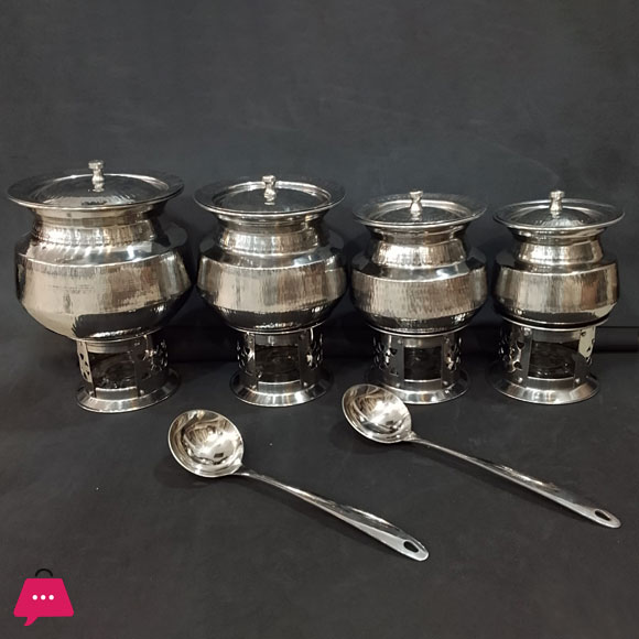 Cute Mini Steel Daigh with Stand and Lid 10 Pcs Set